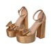 Women's Thick-Soled Gold Waterproof Platform Fashion Party Bow Decoration Buckle High Heel Sandals Cross-Border_vogvips.com