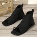 Women's Square Gladiator Elastic Strap Wrap Around Ankle Flat Sandals Toe Loop Summer Beach Shoes Comfortable Walkin_vogvips.com