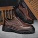 Men's Business Casual Lace-up Autumn And Winter New Trendy S, Two-layer Cowhide, British Style, Soft-soled Leather_vogvips.com