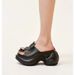 Flower Platform 9CM Cross Wedge High Heel Slippers Summer New Casual Internet Celebrity Stepping On Clouds Bea_vogvips.com