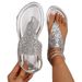 Plus-size 2025 Summer New European And American Sequin Thong For Outdoor Wear Cross-border Women's Flat Sandals_vogvips.com