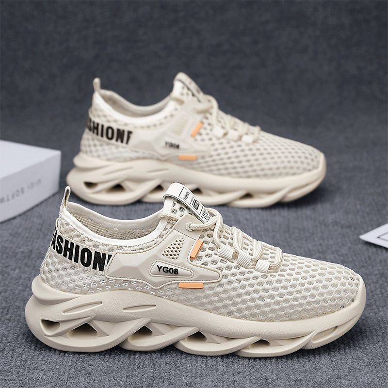 Men's Breathable Mesh Running Shoes - Lightweight Low-Top Sneakers For Daily Wear & Sports, Sizes 39-44 Breathable Mesh With Large Mesh Holes_vogvips.com