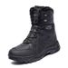 Men's Casual Winter Snow Boots With Thick Fleece Lining, Slip-Resistant Rubber Sole, Side Zipper For Easy Wear, Brown/Black, Sizes 39-46_vogvips.com