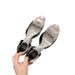 Women's Shoes Square Buckle Rhinestone Hollow Round Toe Flat Shallow Silver Single Shoes For Women Summer New Flat Shoes_vogvips.com