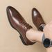 Men's Large Size Casual Fashion Simple Lace-up Leather Korean Style Trendy Business Formal Derby Shoes_vogvips.com