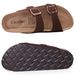 Shevalues Summer Fashion Sandals With Arch Support Cork Footbed Slides Genuine Suede Adjustable Outdoor Slippers For Women Men_vogvips.com