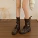 Sudingjia~4CM Height-Increasing Hot Girl Chunky Heel Martin Women Autumn Winter Knight Motorcycle Short Boots_vogvips.com