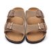 KIDMI Slippers For Women Cork Footbed Beach Outdoor Suede Clogs With Adjustable Buckle Men Sandals_vogvips.com