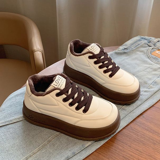 Winter Plush White New Korean Edition Ins Female Students Height Increasing Sports Board Casual Shoes Kt2812_vogvips.com