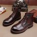 European Warm Series New Martin Washed Horse Leather Size 47 British Style Side Zipper High Top Work Boots Goodyear Craftsmanship_vogvips.com