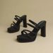 Black High-heeled Shoes Comfortable To Wear, 2026 Summer New Mule Shoes, Thick-soled Sandals For Petite Women, 10cm_vogvips.com