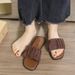 French Haute Couture Flat Bottomed Flip Flops Women To Wear In Summer. Instagram Sandals For Beach Women's Shoes_vogvips.com