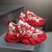 2025 Summer Trendy Red Men's Spring New Thick Sole Dad Versatile Height Increasing Casual Shoes Sneakers_vogvips.com
