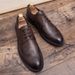 Suitable For All Seasons 2025 Men's Leather Business Formal Brogue Casual British Korean Style Groom Wedding Shoes Large Size_vogvips.com
