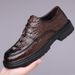 2025 Spring And Autumn New Genuine Leather Cowhide Business Formal Alligator Pattern Men's Breathable Thick Sole Shoes_vogvips.com