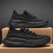 New student sports running thick sole increase mesh surface breathable flying fabric men's trendy shoes_vogvips.com