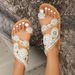 2025 Summer New Toe-Loop For Women, Plus Size Bohemian Floral Vacation Style Flat Beach Sandals_vogvips.com