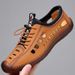 Summer Men's Casual Versatile Sandals, Perforated Wear-resistant Cowhide Comfortable Soft Sole, Breathable Shoes, New_vogvips.com