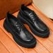 Men's Classic Oxford Dress Shoes - Slip-Resistant Soft PU Leather Casual Loafers With Thick Sole, Low-Cut Ankle Boots For Business & Formal Wear_vogvips.com