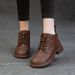 Cowhide Ankle Genuine Leather Spring Autumn Single Flat Martin Versatile Comfortable Soft Sole Casual Women's Shoes With_vogvips.com