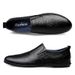 Men's Casual Matching Solid Color Leather Shoes Embossed Leather Shoes Soft Surface Soft Sole Driving Shoes_vogvips.com