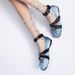 Blue Satin Single For Women, Spring And Autumn New Fashion Versatile Cross Metal Buckle Ballet, Comfortable Granny_vogvips.com