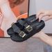 2025 New EVA Thick Sole Casual Elevated Height External Wear, Cool Slippers With Double Button Lightweight Anti Slip_vogvips.com