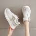 Soft Sole Black Dad Shoes For Women, Summer Breathable Lightweight Non-Tiring Work Shoes, Non-Slip Sneakers_vogvips.com