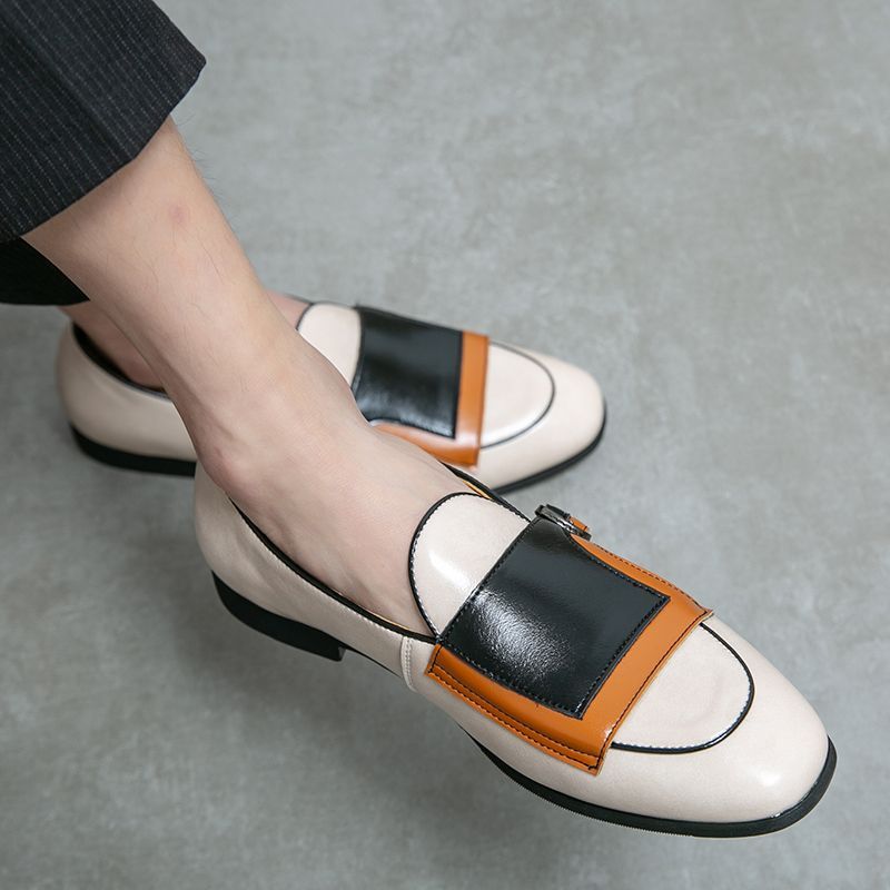 Korean-style Trendy Fashion Pointed-toe Loafers For Men, Large Size Slip-on Casual Moccasins, Hairstylist Leather Shoes_vogvips.com