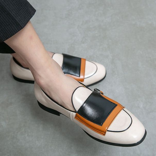 Korean-style Trendy Fashion Pointed-toe Loafers For Men, Large Size Slip-on Casual Moccasins, Hairstylist Leather Shoes_vogvips.com