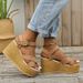 Summer New Style Women's Sandals Plus Size Platform Wedge Waterproof Suede_vogvips.com