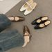 Vintage Versatile One-Strap Closed-Toe Half Slippers For Women, Slip-On Lazy Flat Mules With Open Back_vogvips.com