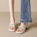 Weiwei Girl 367-2 Fairy Style Sandals Women With Bowknot High Chunky Heels Rhinestone Slippers For Summer Outdoor Wear_vogvips.com