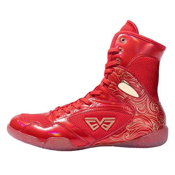 Wrestling Fitness Shoes For Men Women Lace Up High Top Boxing Shoes Non Slip Powerlifting Bodybuilding Gym Footwear_vogvips.com