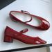 French Style Small Shoes With A Flat Button And Shallow Mouth, Ballet Women's Red Mary Jane Shoes, Versatile Middle Heel_vogvips.com
