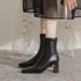 Melard Style Chunky Heel Mid-Calf For Women, Autumn And Winter New Fleece-Lined French Bare Boots, Elastic Slim Boots To_vogvips.com