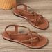 Women's 2024 New Style Woven Slip-On Roman Beach Sandals, Large Size 43, Casual Flat Thong Sandals For Foreign Trade_vogvips.com