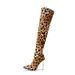 Sexy Leopard Print Stiletto Boots For Women – Stretchy Slip-On Pointed-Toe Heeled Boots With Non-Slip Rubber Sole (Sizes 35-42)_vogvips.com