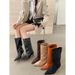 New Autumn And Winter Versatile Simple Pointed-Toe Mid-Calf Women's Boots_vogvips.com