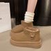 Women's Shoes New Comfortable Retro Thick Soled Short Snow Boots For Women, Fleece Lined Warm Slip On, Northeastern Style Cotton Shoes_vogvips.com