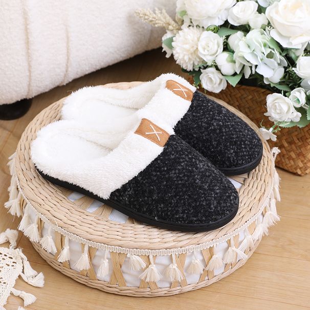 Women's Shoes Hot Cotton Slippers For Women In Autumn And Winter, Couples' Warm Home Furry Slippers Postpartum Care, Cotton Slippers_vogvips.com