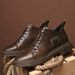 Inner Height Increase Men's Retro Casual Leather Shoes Men's Shoes Medium Height Increase Casual Leather Hundred_vogvips.com