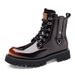 European Warm Series Genuine Leather Martin Men High British Style Ins Mid Top Trendy Work Motorcycle Boots Breathable Men's Shoes_vogvips.com