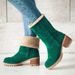 Women's Winter Snow Boots Warm Faux Fur Lined Slip-Resistant Casual Mid Calf Boots_vogvips.com