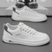 Spring New Breathable White Men's Versatile Thick Soled Sports Casual Leather Board Trendy Shoes_vogvips.com