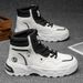 Martin Autumn British Style Motorcycle White High-top Leather Men's Height-increasing Non-slip Wear-resistant Work Boots_vogvips.com