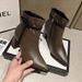 Pointed Toe Chunky Khaki Belt Buckle Ankle For Women 2023 Autumn Winter New Professional OL High Heel Slim Boots_vogvips.com