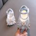 Girls Princess Square Mouth Rhinestone Bow Single Shoe Shoes Show Dance Shoes_vogvips.com