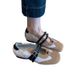 Lancui~ Niche Design Sports Ballet With Hidden Wedge, Double-Breasted Mary Jane Shoes, Color-Block Matte Single Shoes_vogvips.com