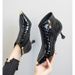 European American Style Stiletto Pointed Toe Slim 2025 Autumn And Winter New Patent Leather Ankle Boots, High Heels,_vogvips.com